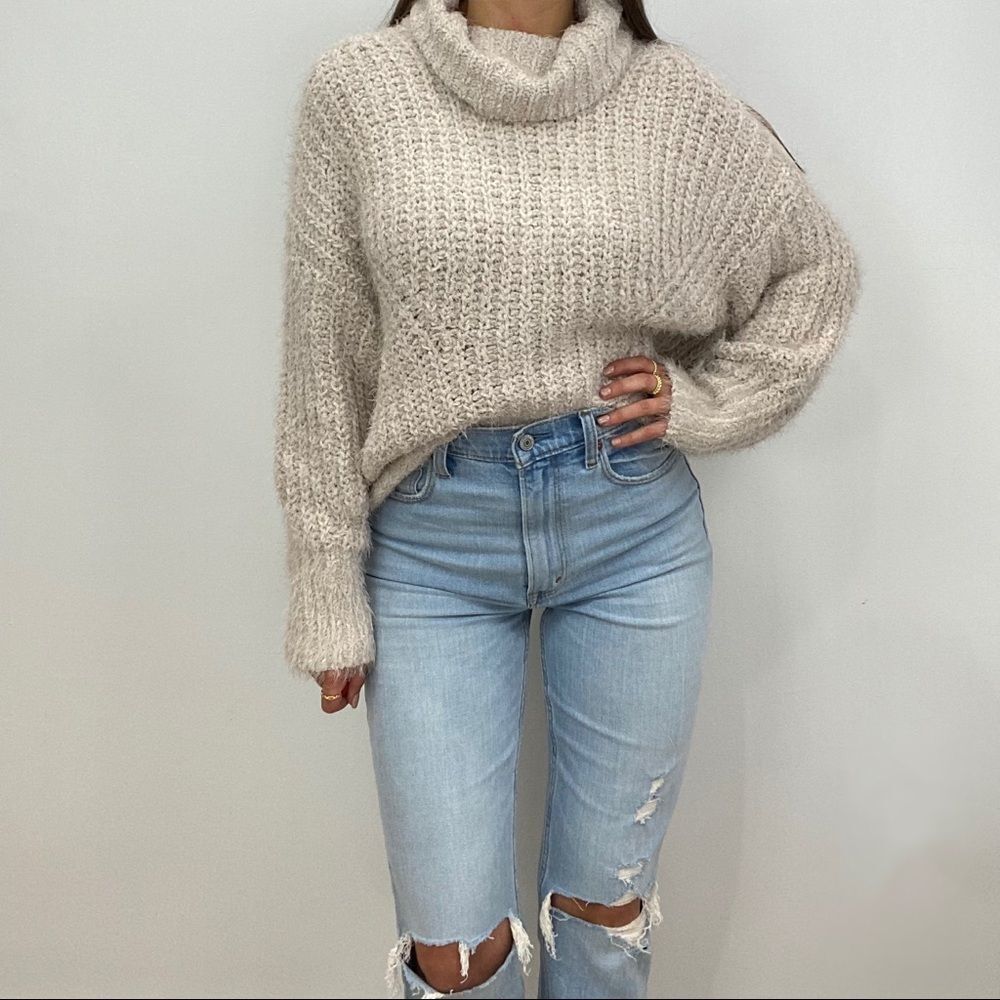 NWT Anthropologie Fuzzy Knit Turtleneck Sweater